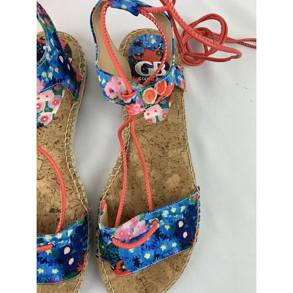 Size 10M Gianni Bini Women's Colorful Lace Up Women's Espadrille Flats
